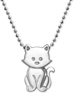 Kitten 16" Pendant Necklace in Sterling Silver