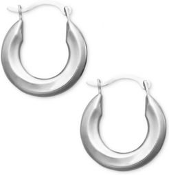 Small Polished Tube Hoop Earrings in 10k Gold and White Gold
