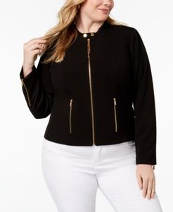 Plus Size Lux Stretch Zip-Front Jacket