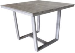 Driftwood Teak Contemporary Bay Side Outdoor Square Dining Table