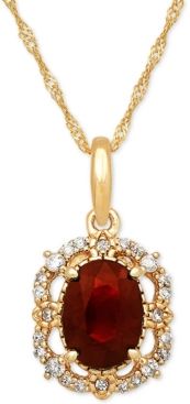 Sapphire (1 ct. t.w.) & Diamond (1/10 ct. t.w.) Pendant 18" Necklace in 14k Yellow Gold (Also Available in Ruby)