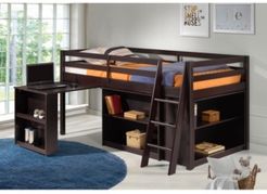 Roxy Junior Loft Bed with Storage Drawers, Bookshelf and Desk