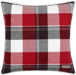 Lodge Dark Red Square Pillow