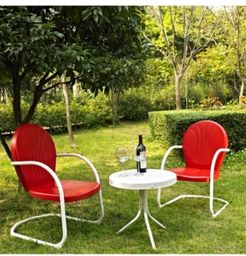 Griffith 3 Piece Metal Outdoor Conversation Seating Set - 2 Chairs With Side Table