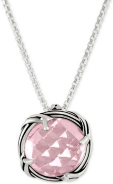 Rose Quartz Adjustable Pendant Necklace (4 ct. t.w.) in Sterling Silver