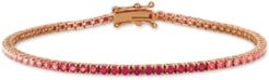 Strawberry Layer Cake Ruby (7/8 ct. t.w.) & Pink Sapphire (2 ct. t.w.) Link Bracelet in 14k Rose Gold