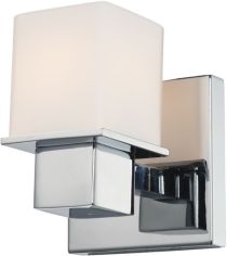 Lexington 1 Light Bath and Vanity with White Opal Glass and Chrome Finish