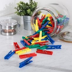 Multi Colored Set of 200 Plastic Clothespins