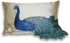 Fancy Peacock Pillow, 12" x 20"