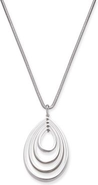 Silver-Tone Ascending Teardrop 37" Pendant Necklace, Created for Macy's