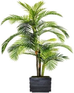 90" Tall Palm Tree Artificial Indoor/ Outdoor Lifelike Faux in Fiberstone Planter