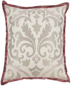 Fresco Flourish Embroidered Decorative Pillow