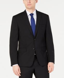 Modern-Fit Stretch Black Solid Suit Jacket