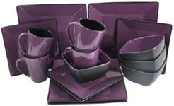 Elama Mulberry Loft 16 Piece Modern Premium Stoneware Dinnerware Set