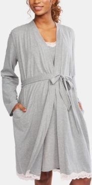 Lace-Trim Nursing Nightgown & Robe