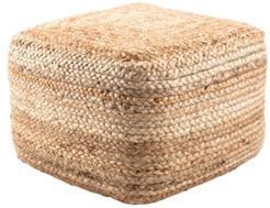 Boysen Beige Solid Square Pouf