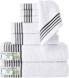 Classic Turkish Towels Dimora 8 Piece Luxury Bamboo Series Towel Set Bedding
