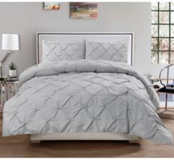 King 3-Pc Pintuck Duvet Cover Set Bedding