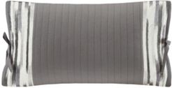 N Natori Hanae 12" x 20" Embroidered Cotton Oblong Decorative Pillow Bedding