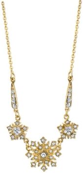 Gold-Tone Crystal Belle Epoch Starburst Statement Necklace 16" Adjustable