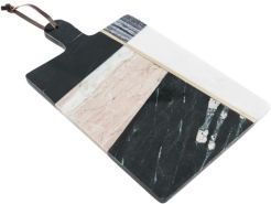 Geometric Color Block Marble Serving Board