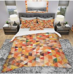 Designart 'Abstract Triangle' Modern Duvet Cover Set - Twin Bedding