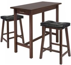 Sally 3-Piece Breakfast Table Set with 2 Cushion Saddle Seat Stools