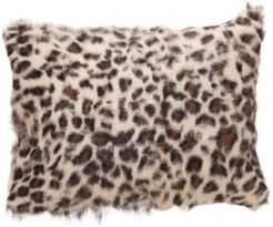 Goat Fur Bolster Spotted Leopard 20" x 12"