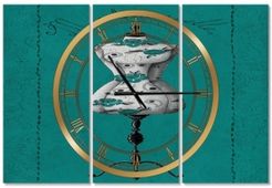 Glam 3 Panels Metal Wall Clock