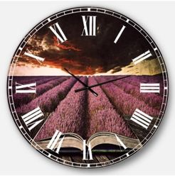 Floral Oversized Round Metal Wall Clock