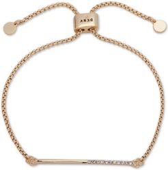 Gold-Tone Half-Pave Bar Slider Bracelet