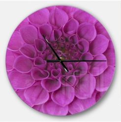 Designart Oversized Floral Round Metal Wall Clock