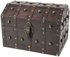 Black Vintage Caribbean Pirate Chest with Decorative Nailed Design