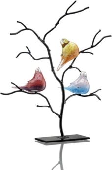 Home Bird Trio on Tree Sculpture