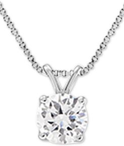 Lab Grown Diamond Solitaire 18" Pendant Necklace (1-1/2 ct. t.w.) in 14k White Gold