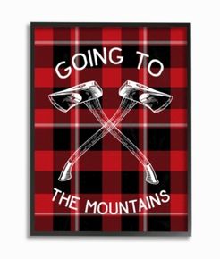 Going To the Mountains Axes and Plaid Framed Giclee Art, 16" x 20"