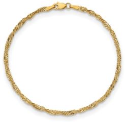 Singapore Chain Anklet in 14k Yellow Gold