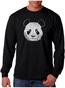 Word Art Long Sleeve T-Shirt- Panda Head
