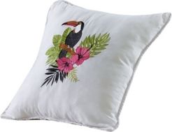 Paradise Palm Tucan Pillow, 18" x 18"