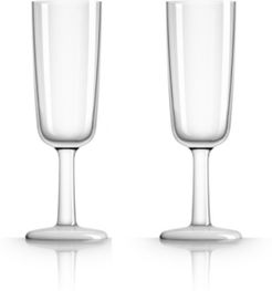 by Palm Tritan Forever-Unbreakable Clear Flute Glass non-slip base, Set of 2