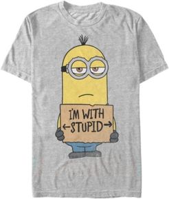 Illumination Men's Despicable Me I'M With Stupid Short Sleeve T-Shirt