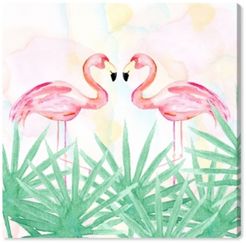 Flamingo Garden Canvas Art - 16" x 16" x 1.5"