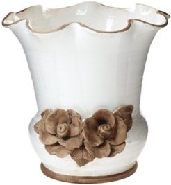 Rustic Garden Scalloped Planter w/ Flowers