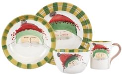 Old St. Nick Green Hat 4-Piece Place Setting