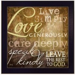 Live Simply By Marla Rae, Printed Wall Art, Ready to hang, Black Frame, 14" x 14"
