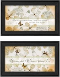 Plant Kindness Collection By Robin-Lee Vieira, Printed Wall Art, Ready to hang, Black Frame, 42" x 12"