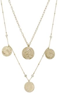 Elite Coin and Crystal Layered Necklace Set