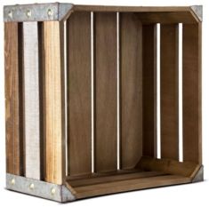 American Art Decor Rustic Wood Storage Crate - Small