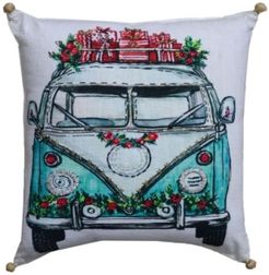 Christmas Holiday Van Pillow Cover