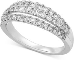 Lab Created Diamond Three-Row Statement Ring (3/4 ct. t.w.) in Sterling Silver